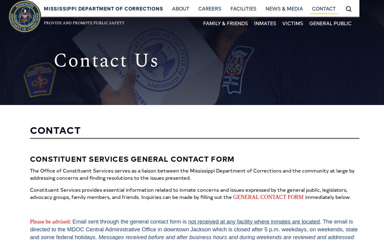 MDOC contacts for Winston County parole and probation records