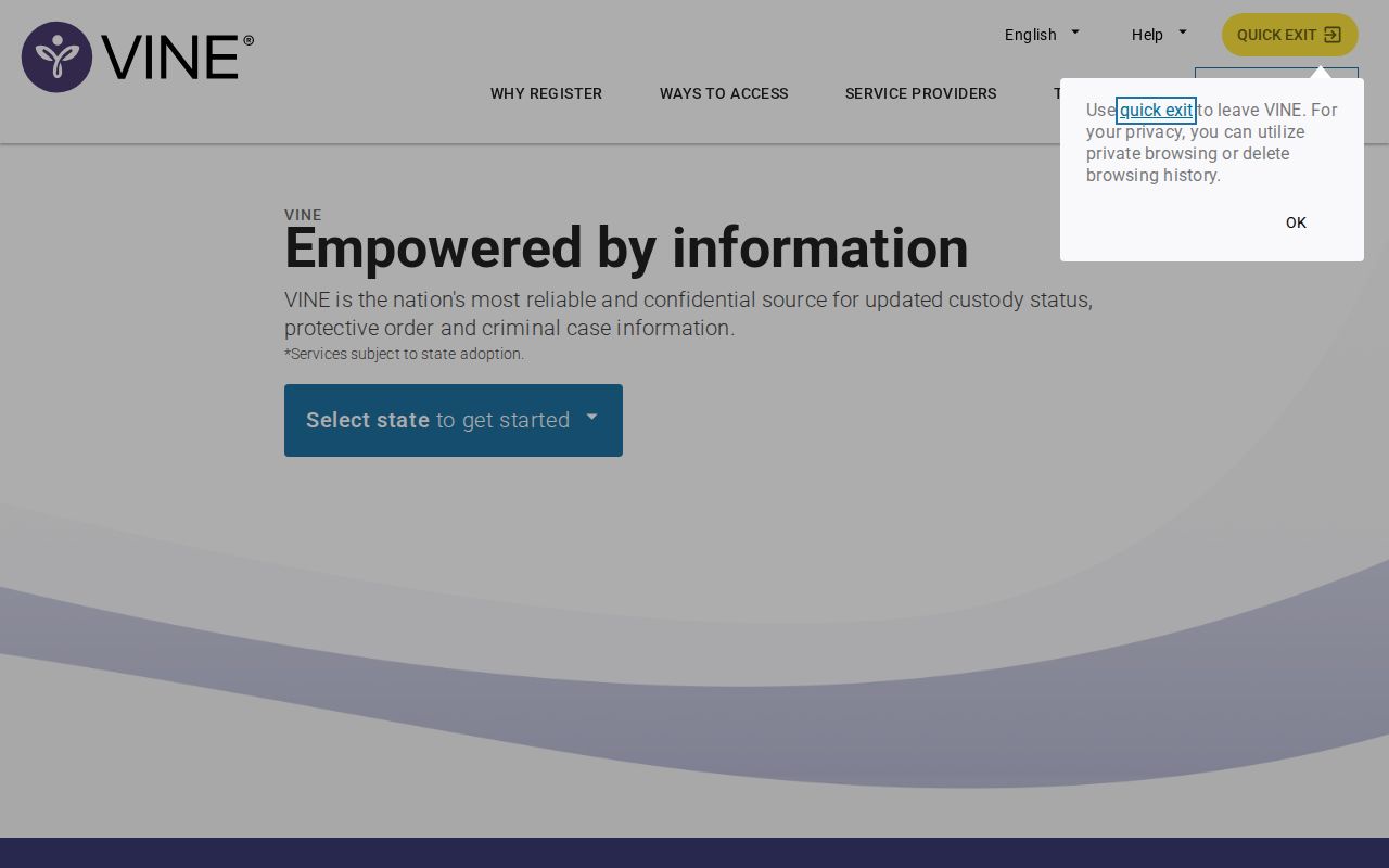 VINELink release notification and PIN help for Winston County
